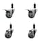 Service Caster 3'' SS Gray Poly Swivel 1-1/8'' Expanding Stem Caster Set 2 Total Lock Brakes, 4PK SCC-SSEXTTL20S314-PPUB-2-S-2-118 - alternate 1